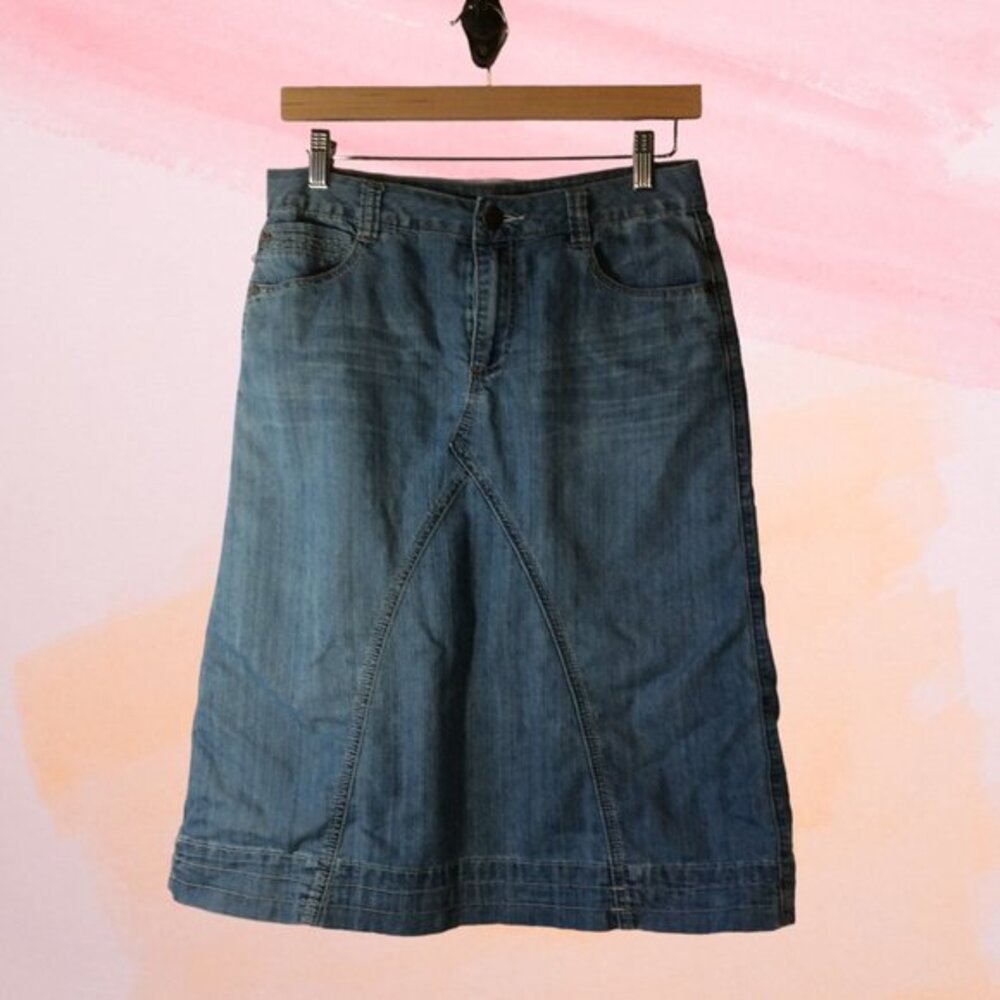 Baccini Blue Denim Skirt Size 4